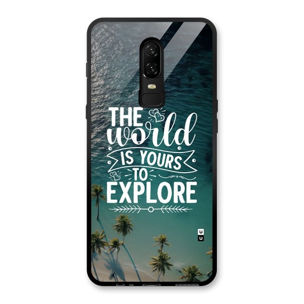 World To Explore Glass Back Case for OnePlus 6
