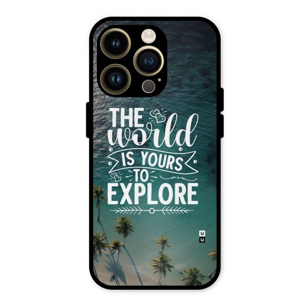 World To Explore Metal Back Case for iPhone 14 Pro