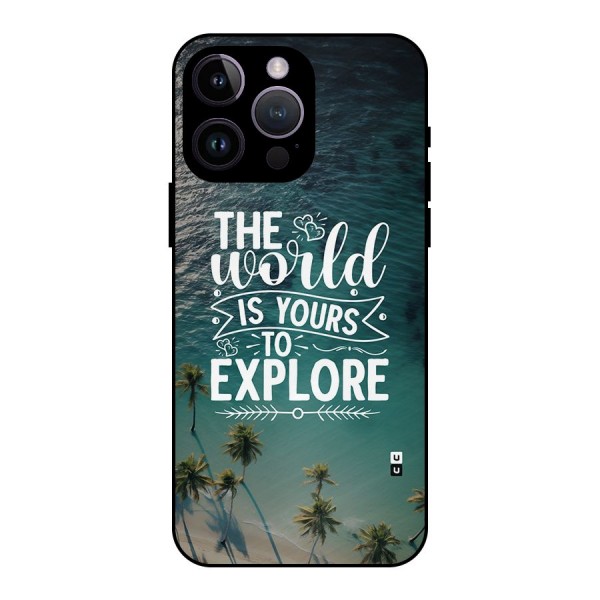 World To Explore Metal Back Case for iPhone 14 Pro Max