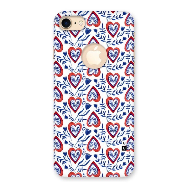 Wrapping Hearts Pattern Back Case for iPhone 8 Logo Cut