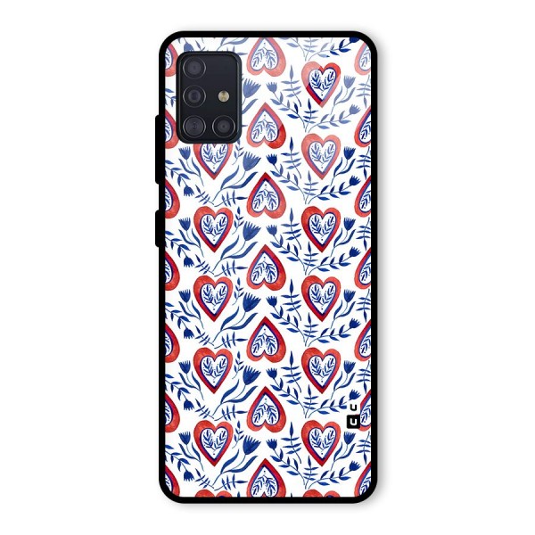 Wrapping Hearts Pattern Glass Back Case for Galaxy A51