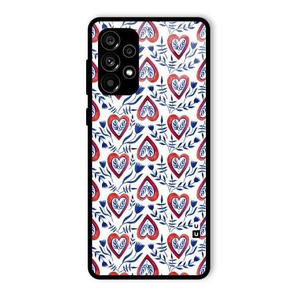 Wrapping Hearts Pattern Glass Back Case for Galaxy A73 5G