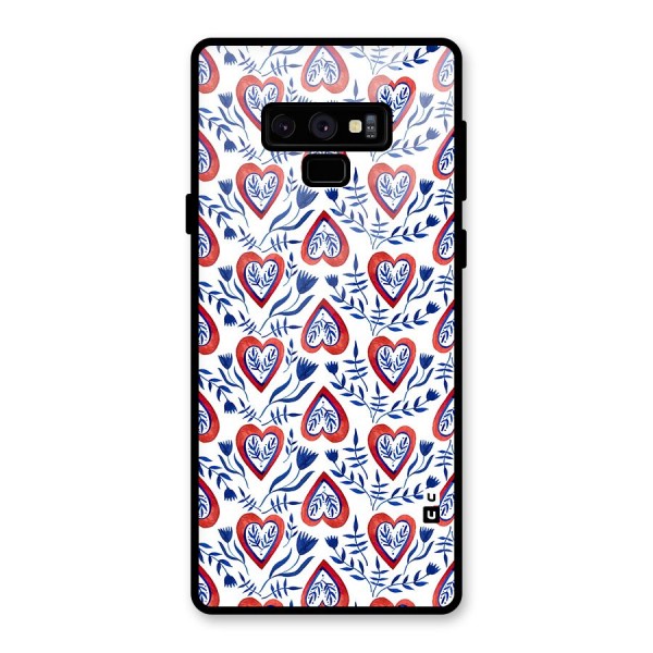 Wrapping Hearts Pattern Glass Back Case for Galaxy Note 9