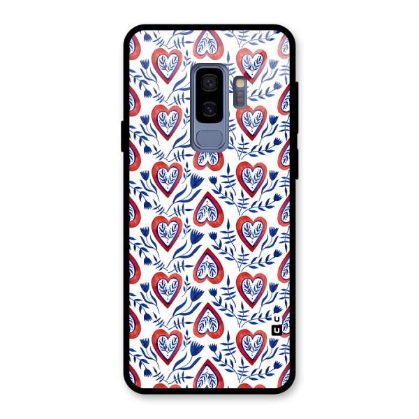 Wrapping Hearts Pattern Glass Back Case for Galaxy S9 Plus