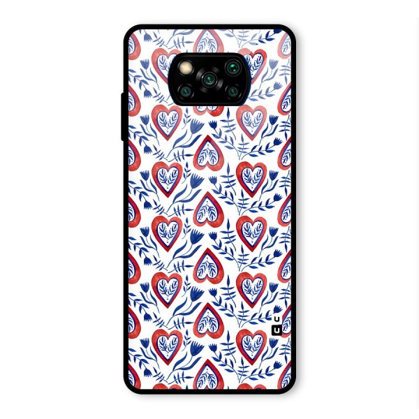 Wrapping Hearts Pattern Glass Back Case for Poco X3 Pro