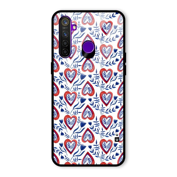 Wrapping Hearts Pattern Glass Back Case for Realme 5 Pro