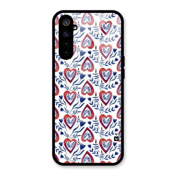 Wrapping Hearts Pattern Glass Back Case for Realme 6i