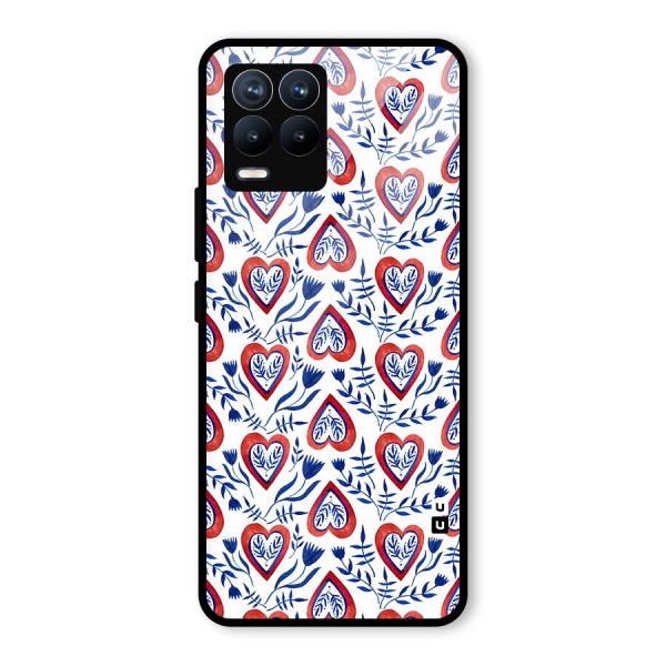 Wrapping Hearts Pattern Glass Back Case for Realme 8