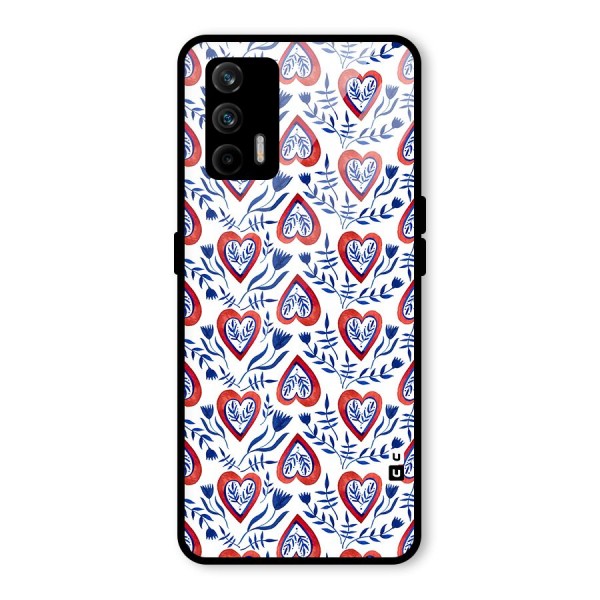 Wrapping Hearts Pattern Glass Back Case for Realme GT 5G