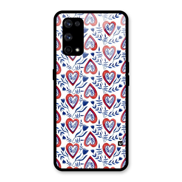 Wrapping Hearts Pattern Glass Back Case for Realme X7 Pro