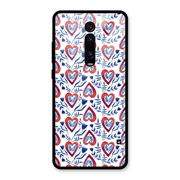 Wrapping Hearts Pattern Glass Back Case for Redmi K20 Pro