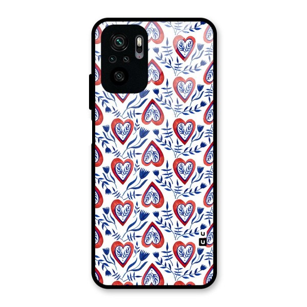 Wrapping Hearts Pattern Glass Back Case for Redmi Note 10