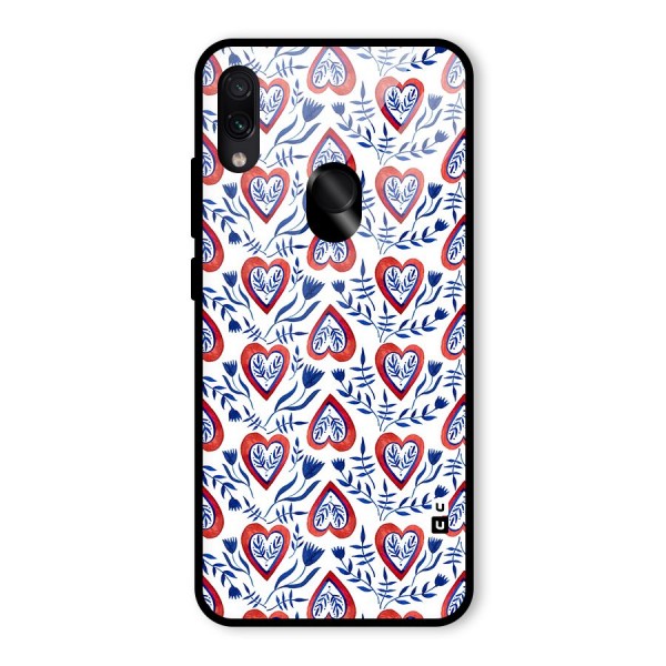 Wrapping Hearts Pattern Glass Back Case for Redmi Note 7