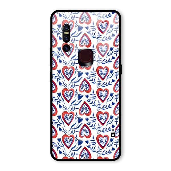 Wrapping Hearts Pattern Glass Back Case for Vivo V15