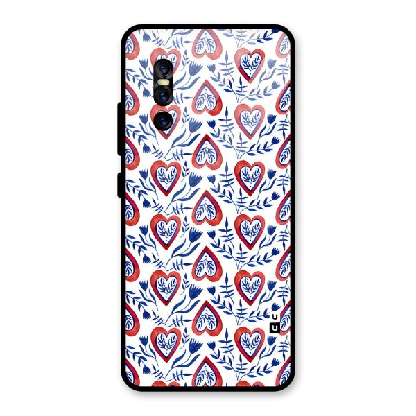 Wrapping Hearts Pattern Glass Back Case for Vivo V15 Pro