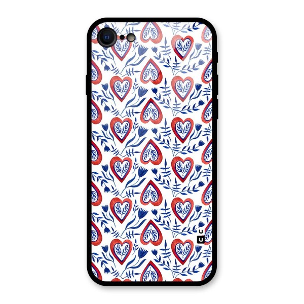 Wrapping Hearts Pattern Glass Back Case for iPhone 8