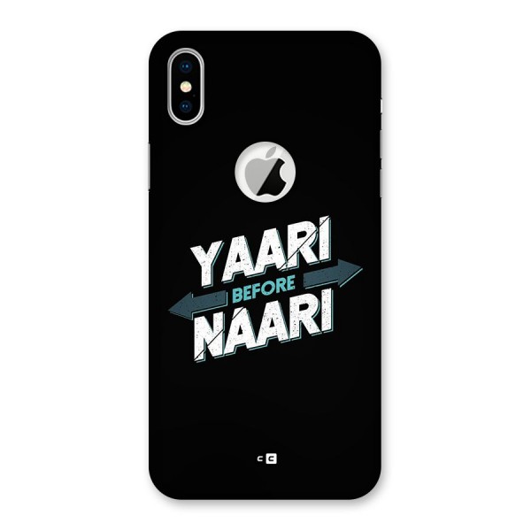 Yaari Naari Back Case for iPhone XS Logo Cut