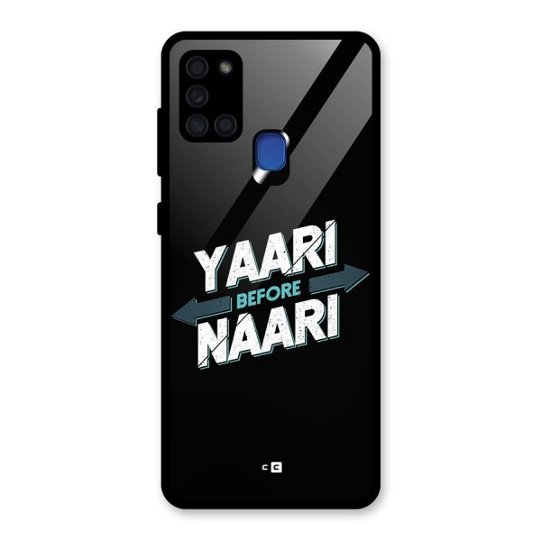 Yaari Naari Glass Back Case for Galaxy A21s