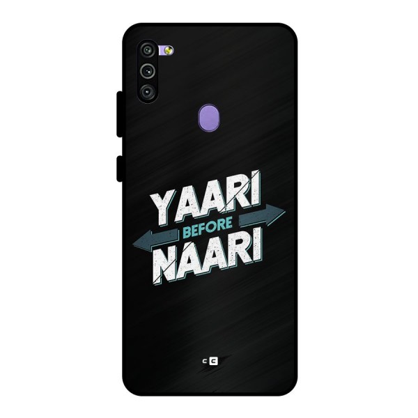 Yaari Naari Metal Back Case for Galaxy M11