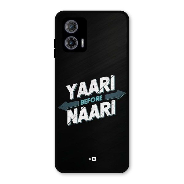 Yaari Naari Metal Back Case for Moto G73