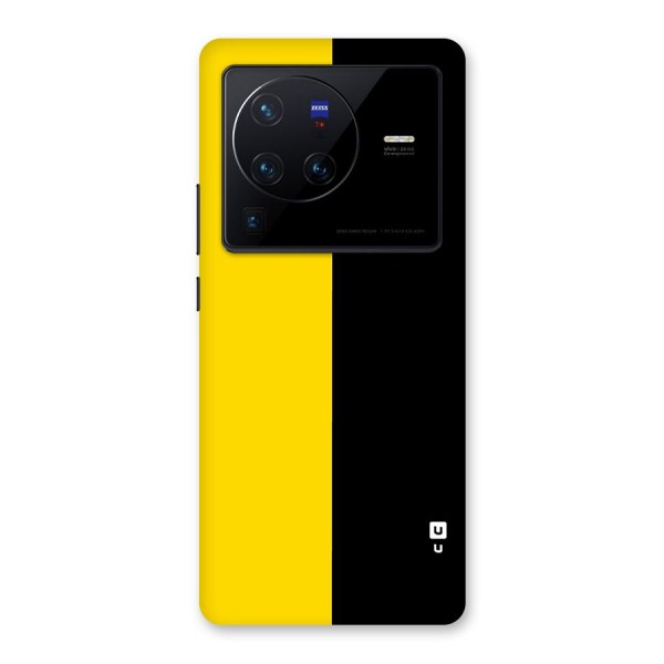 Yellow Black Super Minimalistic Back Case for Vivo X80 Pro