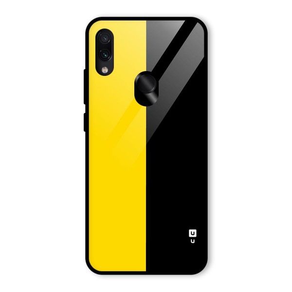 Yellow Black Super Minimalistic Glass Back Case for Redmi Note 7S