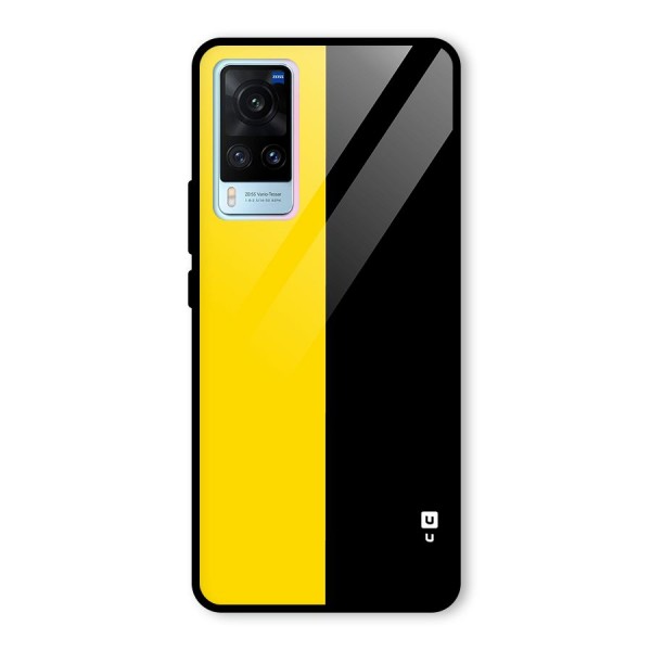 Yellow Black Super Minimalistic Glass Back Case for Vivo X60