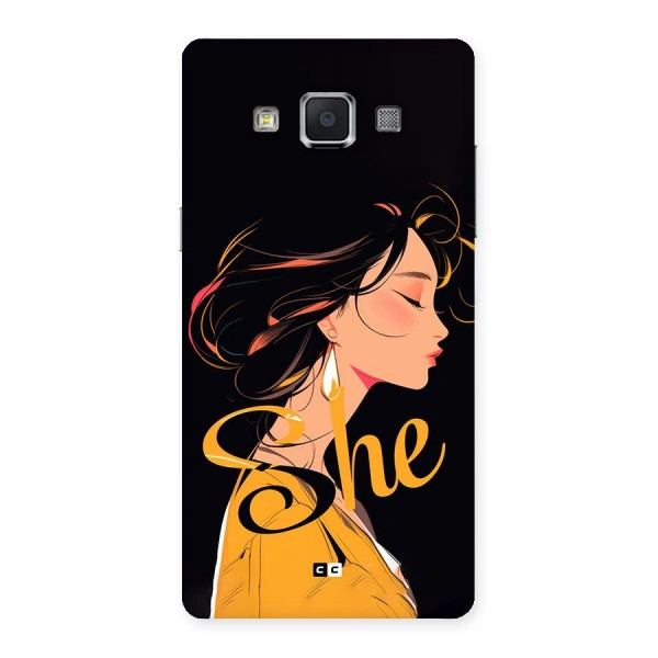 Yellow Lady Back Case for Galaxy A5