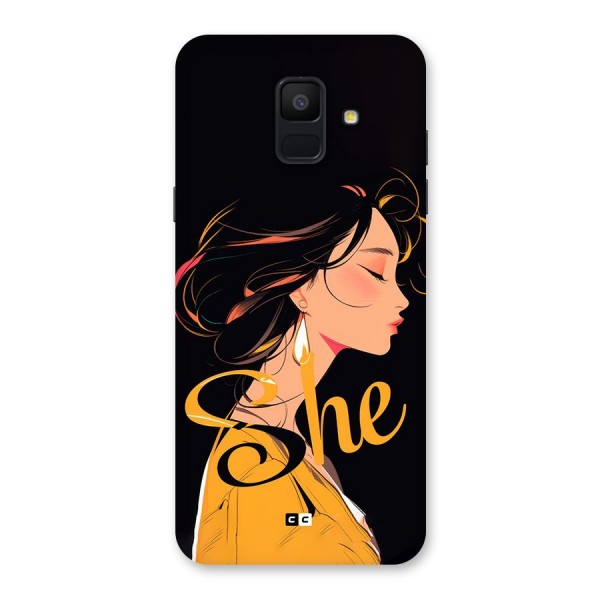 Yellow Lady Back Case for Galaxy A6 (2018)