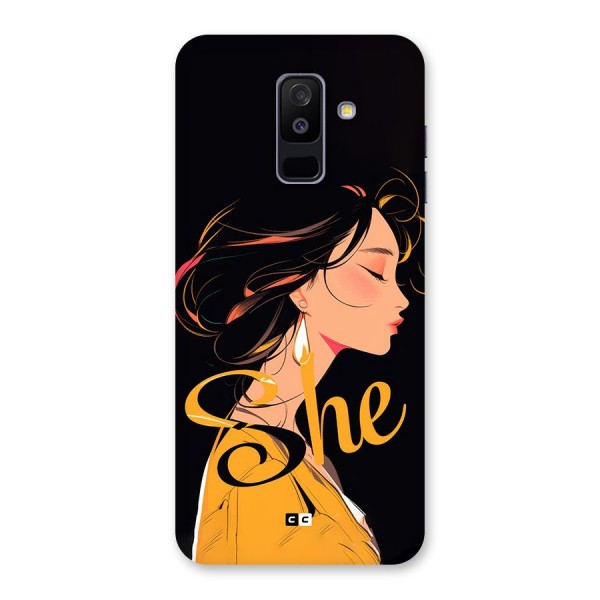 Yellow Lady Back Case for Galaxy A6 Plus