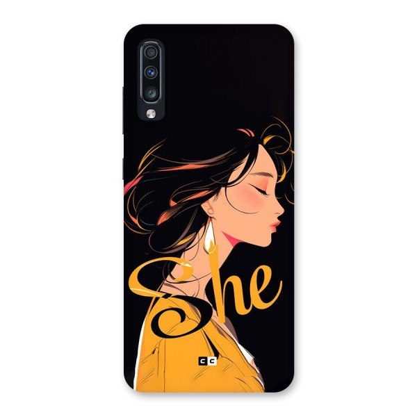 Yellow Lady Back Case for Galaxy A70s