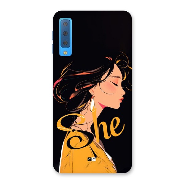 Yellow Lady Back Case for Galaxy A7 (2018)