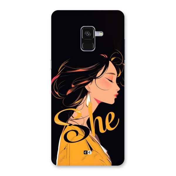 Yellow Lady Back Case for Galaxy A8 Plus