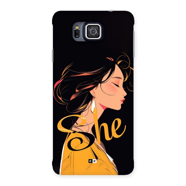 Yellow Lady Back Case for Galaxy Alpha