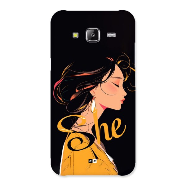 Yellow Lady Back Case for Galaxy J2 Prime