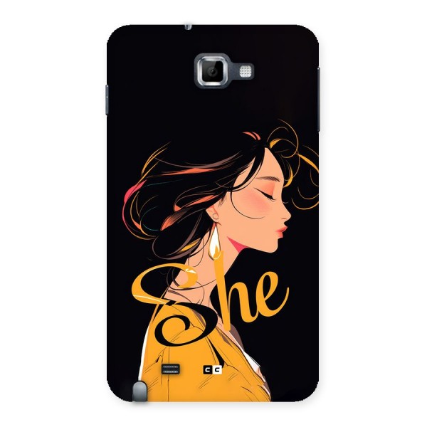 Yellow Lady Back Case for Galaxy Note