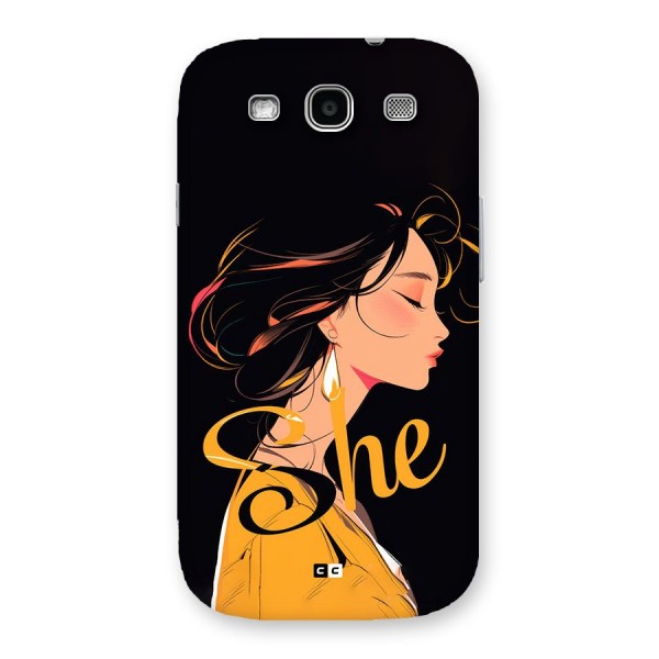 Yellow Lady Back Case for Galaxy S3