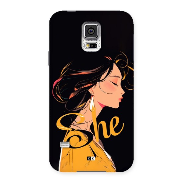 Yellow Lady Back Case for Galaxy S5