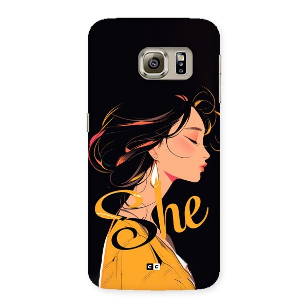 Yellow Lady Back Case for Galaxy S6 Edge Plus