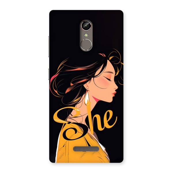 Yellow Lady Back Case for Gionee S6s