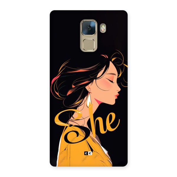 Yellow Lady Back Case for Honor 7