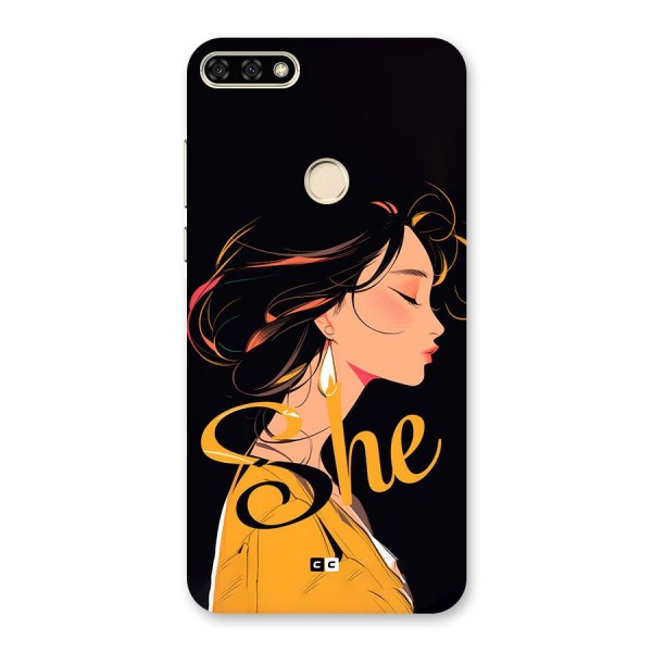 Yellow Lady Back Case for Honor 7A