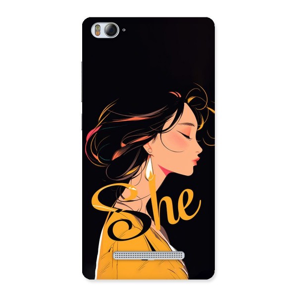 Yellow Lady Back Case for Mi4i