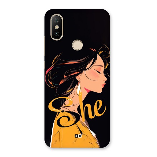 Yellow Lady Back Case for Mi A2