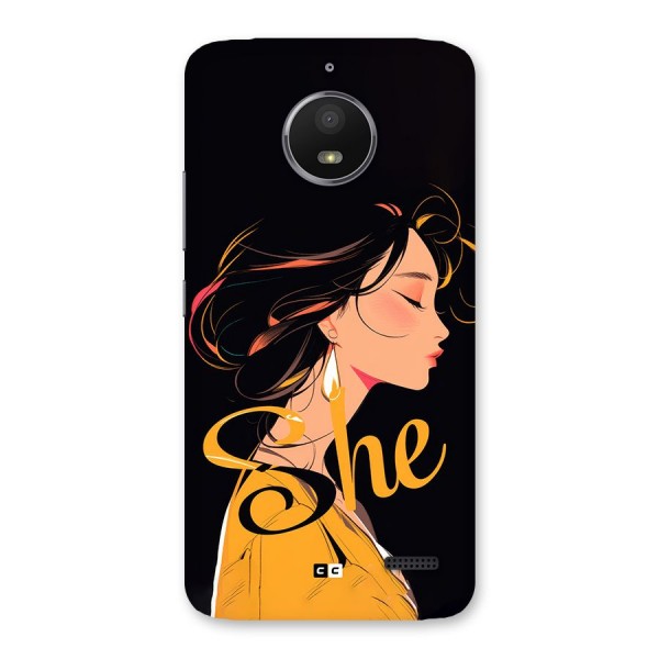 Yellow Lady Back Case for Moto E4