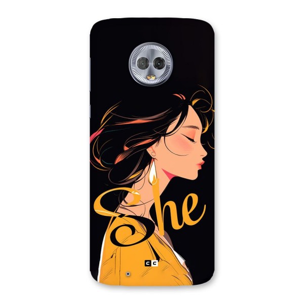 Yellow Lady Back Case for Moto G6