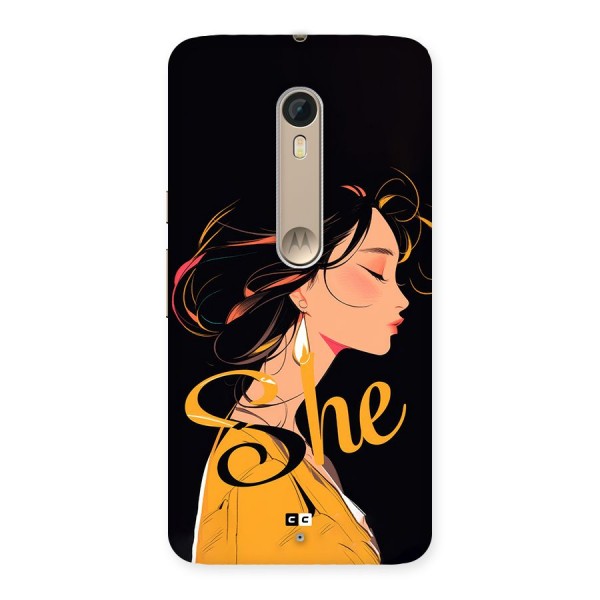 Yellow Lady Back Case for Moto X Style