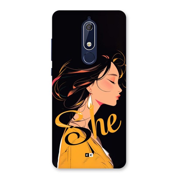 Yellow Lady Back Case for Nokia 5.1