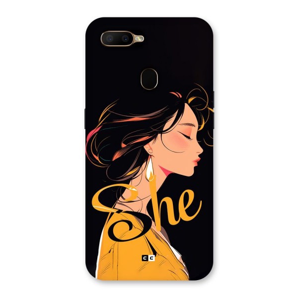 Yellow Lady Back Case for Oppo A5s