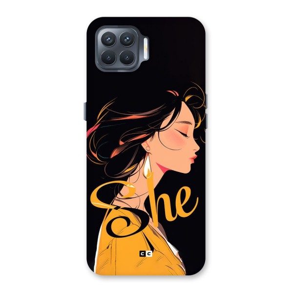 Yellow Lady Back Case for Oppo F17 Pro